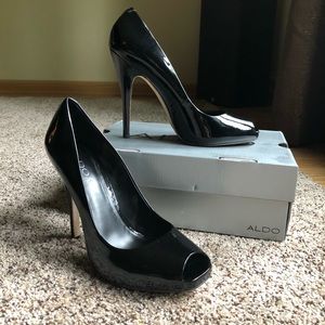 ALDO black patent leather stilettos
